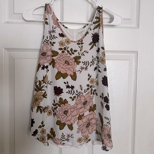 Loft outlet floral sleeveless blouse